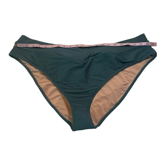 J.Crew Ribbed Cross Front Cheeky Bikini Swim Bottom Women's 3X Green BE812 New - Picture 8 of 9